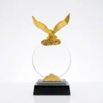 Golden Eagle Crystal Trophy with Black Base – Premium Custom Recognition Award