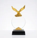 Golden Eagle Crystal Trophy with Black Base – Premium Custom Recognition Award