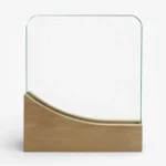 Square Crystal Award with Wooden Base – Premium Custom Recognition Trophy