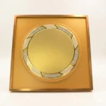 Metal Square Frame Trophy with Round Custom Print Plate – Premium Award Plaque