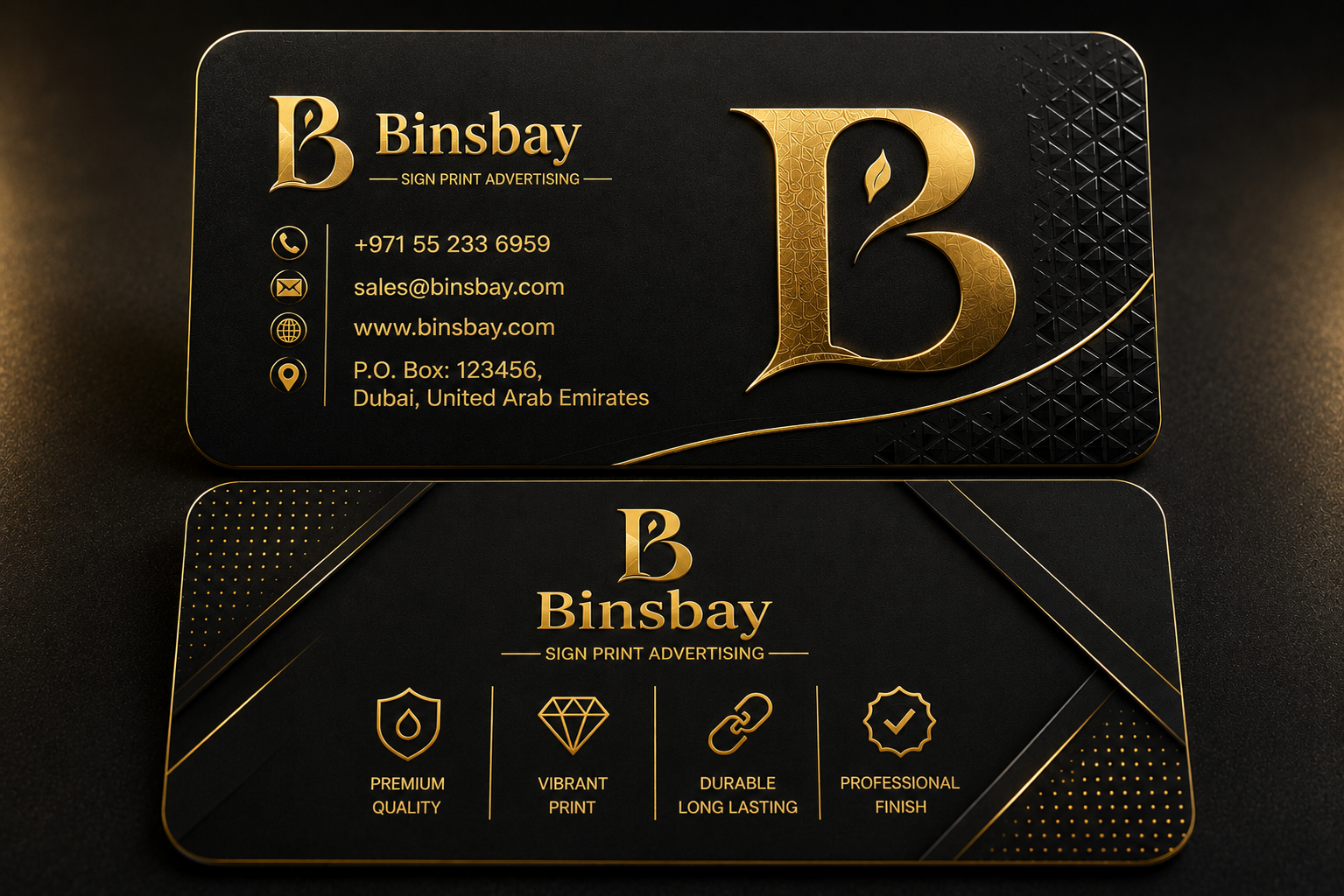 1 Signature Gold Business Card - Image 1