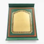 Green Certificate Trophy with Gold Plate – Premium Custom Award Folder