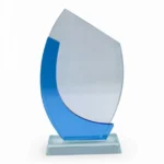 Crystal Award with Blue Side Design – Premium Optical Crystal Recognition Trophy