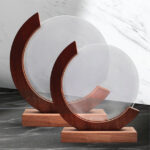 Round Crystal Trophy with Wooden Base – Premium Custom Recognition Award - Image 2