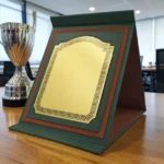 Green Certificate Trophy with Gold Plate – Premium Custom Award Folder - Image 3