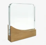 Square Crystal Award with Wooden Base – Premium Custom Recognition Trophy - Image 3