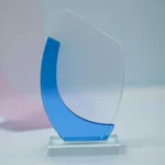 Crystal Award with Blue Side Design – Premium Optical Crystal Recognition Trophy - Image 3