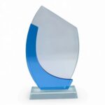 Crystal Award with Blue Side Design – Premium Optical Crystal Recognition Trophy