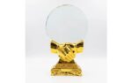 Golden Handshake Crystal Trophy – Premium Custom Partnership & Recognition Award