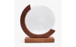 Round Crystal Trophy with Wooden Base – Premium Custom Recognition Award