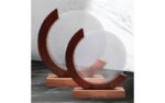 Round Crystal Trophy with Wooden Base – Premium Custom Recognition Award - Image 2
