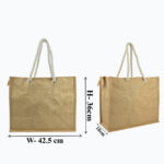 Jute Bag with Cotton Rope Handle & Zipper – Custom Branded - Image 2