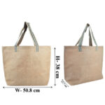 Jute Bag with Striped Handle – Custom Branded Shopping Bag - Image 2