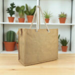 Jute Bag with Cotton Rope Handle & Zipper – Custom Branded