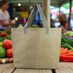 Jute Bag with Striped Handle – Custom Branded Shopping Bag