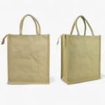 Jute Bag with Zipper – Vertical Custom Branded Shopping Bag - Image 3