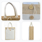 Vertical Jute Bag with Cotton Pocket – Custom Branded Promotional Bag - Image 4