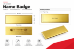 Gold Brass Name Badges with Safety Pin - Image 4