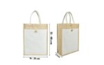 Vertical Jute Bag with Cotton Pocket – Custom Branded Promotional Bag - Image 2
