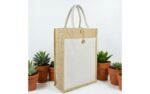 Vertical Jute Bag with Cotton Pocket – Custom Branded Promotional Bag